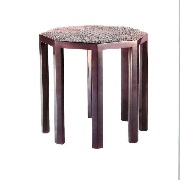 Platinum Crocodile Octagon Lamp Table